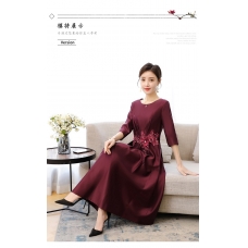 RM5453#晚礼服裙喜婆婆婚宴装连衣裙婚礼高端年轻款妈妈小个子丈母娘高贵