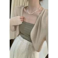 RM21502#防晒针织开衫女薄款坎肩2023新款夏季短款外搭罩衫披肩上衣小外套