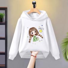 RM26073#花朵女孩 连帽卫衣P11粉白黑红黄蓝绿橘100-160