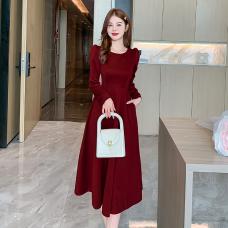 RM26108#有口袋大码胖妹妹法式复古温柔风连衣裙高级感收腰显瘦气质礼服裙
