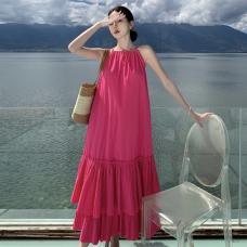 RM26309#夏季新款女装设计感纯欲叠层镂空海边度假连衣裙
