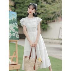RM26619#飞飞袖短袖连衣裙女初夏新款设计感甜美长裙