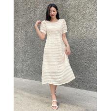 RM26798#夏季新款法式高级感蕾丝泡泡袖连衣裙韩版温柔气质显瘦仙女裙