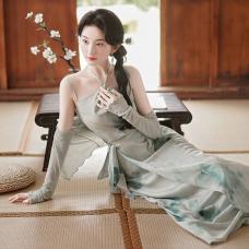 RM27545#青城山下新中式国风气质吊带上衣显瘦半裙三件套