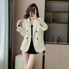 RM27601#新款韩版气质小西服高级感休闲宽松白色西装外套女秋冬