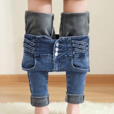 RM28855#加绒牛仔裤女紧身秋冬季新款修身显瘦弹力加厚高腰小脚裤