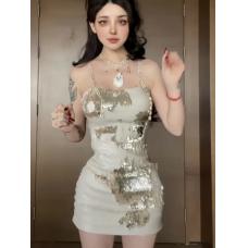 RM26567#龙怼怼推荐 迟来的爆款 连衣裙显瘦气质时尚性感闪闪裙子修身名媛