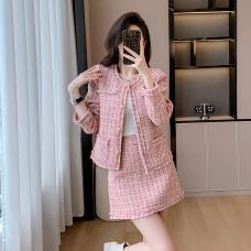 RM27603#新款名媛气质高端女神范套装裙女小香风时尚洋气两件套