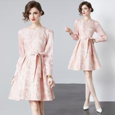 RM29803#高端轻奢新款秋季小香风气质提花高级感连衣裙