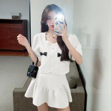 RM30313#小清新时尚套装夏季 新款气质减龄短袖上衣半身裙甜美两件套女