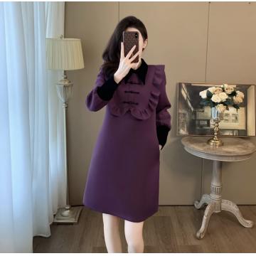 RM31090#新中式国风紫色连衣裙