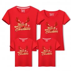 RM30539#纯棉 亲子装短袖T恤家庭全家装一家三四口圣诞节merry christmas服