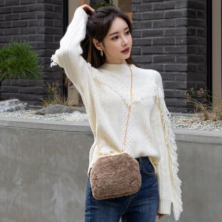 RM30988#韩版新品修身粗线毛衣针织简约百搭宽松型毛衣纯色