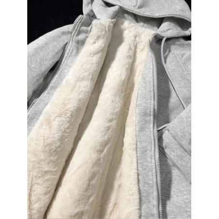 RM31451#加绒卫衣外套女 新款爆款羊羔毛绒冬款秋冬加厚套装开衫冬季厚
