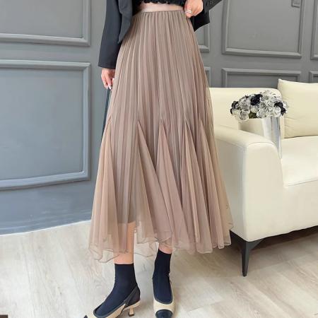 RM31672#名媛气质两面穿不规则鱼尾裙遮胯设计感显瘦网纱半身裙