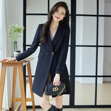 RM31979#风衣女中长款 新款韩版高级感咖色西装外套女小个子春秋