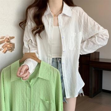 RM32212#上衣小众设计感2024年新款衬衣韩系法式温柔长袖衬衫女