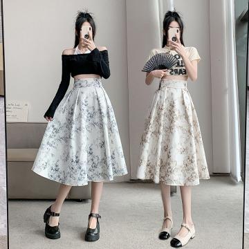RM32654#新款中式国风百搭半身裙时尚大摆裙修身中长款裙子女