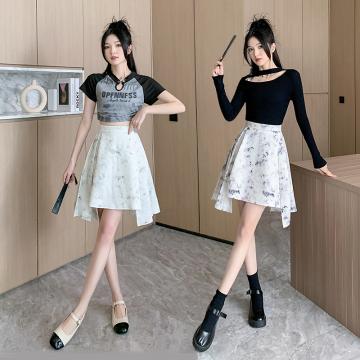RM32656#新款中式国风百搭半身裙时尚不规则裙子修身裙子女