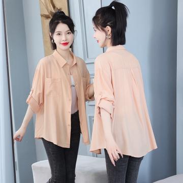 RM33225#夏季长袖轻薄质感衬衫女韩版宽松薄款衬衣超仙