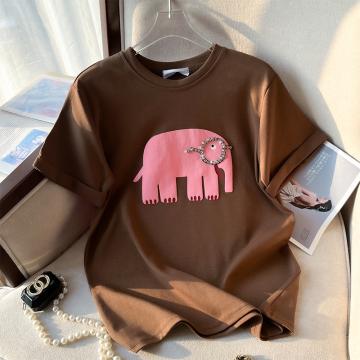 RM33850#春夏新款重工小象短袖T恤女