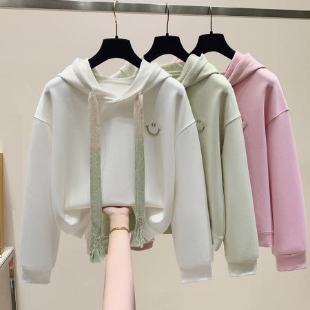 RM31755#新品套头连帽纯色小清新宽松型休闲卫衣