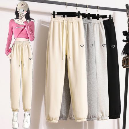 RM31793#新款卫裤女三角标刺绣极简风甜酷休闲裤女百搭运动裤