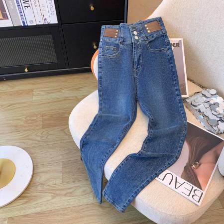 RM31822#复古牛仔裤女 新款高腰显瘦显高紧身修身铅笔小脚裤子