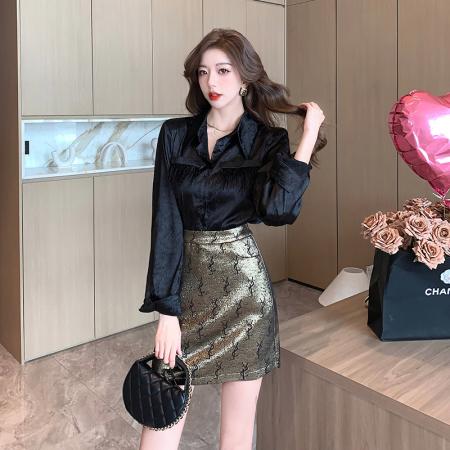 RM31921#御姐风时尚百搭衬衣+高腰半身裙