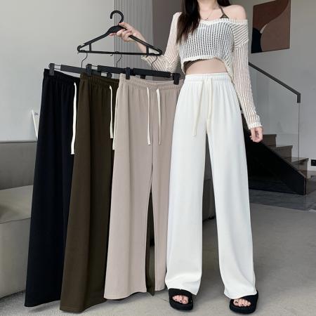 RM31939#新款韩版大码微胖mm显瘦显腿长抽绳腰休闲裤长裤