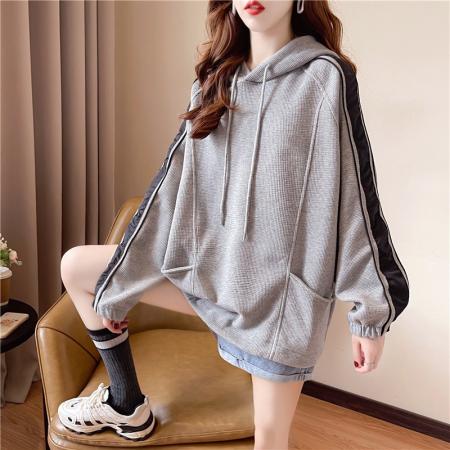 RM31944#65米呢慵懒风春秋季卫衣女宽松大码春秋季薄款上衣外套