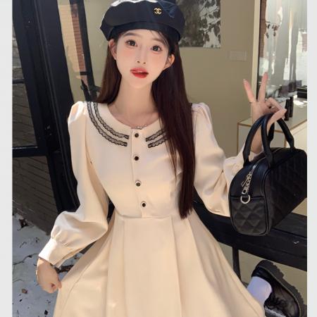 RM32032#新款大码女装胖mm炸街气质法式长袖显瘦遮肚小清晰连衣裙