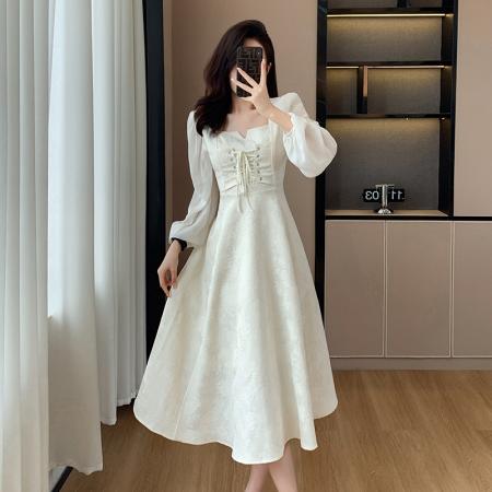 RM32035#大码女装 新款茶歇法式赫本风小黑裙胖妹妹收腰显瘦遮肚连衣裙