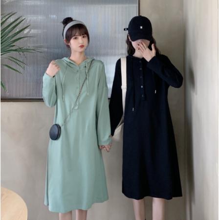 RM32043#新款实拍中长款卫衣连帽慵懒风学生大码连衣裙M-4XL200斤