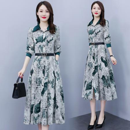 RM32257#轻奢开衫设计感连衣裙 新款时尚女装收腰带长裙