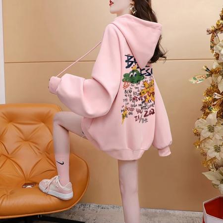 RM32465#纯棉华棉食毛 后包领 秋冬宽松薄款/加绒连帽卫衣