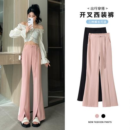 RM32551#新款直筒西装裤女直筒显瘦百搭休闲垂感高腰阔腿裤