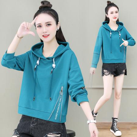 RM32683#长袖卫衣女春秋2024年新款欧货时尚洋气时髦流行短款连帽上衣早秋