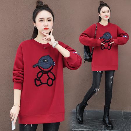 RM32689#新款圆领纯棉卫衣女宽松休闲减龄学生上衣外套超火ins潮