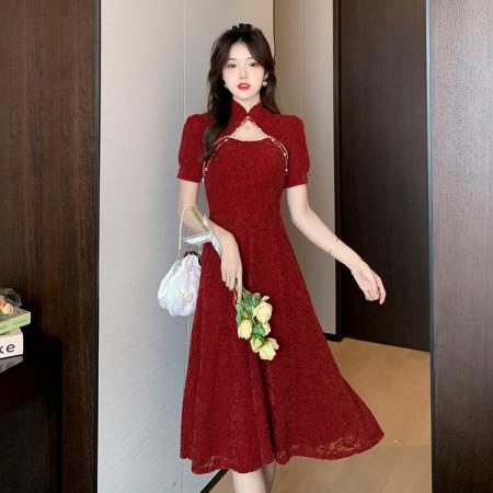 RY2681#显瘦结婚礼服女高贵中式气质改良小旗袍订婚宴