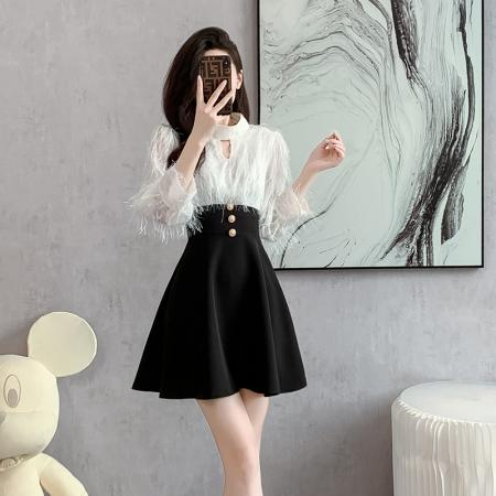 RM32844#新款洋装小礼服气质名媛小个子连衣裙女神洋气打底裙