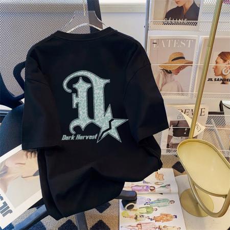 RM32931# 100%棉200g精梳纯棉大码 夏季短袖t恤女学院风宽松韩版