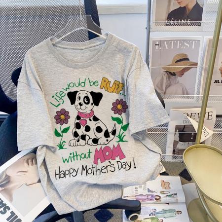 RM32945#S-3XL 100%棉200g精梳纯棉大码 夏季短袖t恤女学院风宽松韩版