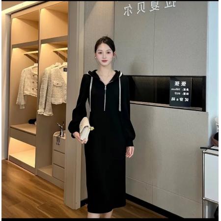 RM32957#新款法式赫本风休闲百搭连衣裙