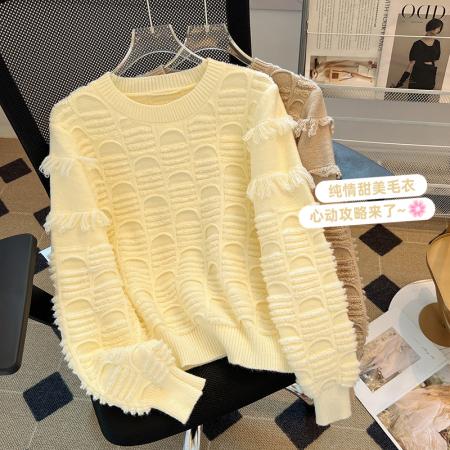 RM32965#新款秋季英伦街头休闲潮流纯色小众长袖上衣女针织衫