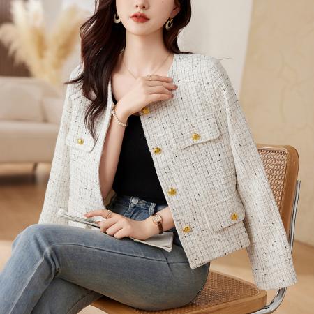 RM33025#小香风外套女 新款秋冬高级感别致气质名媛短款上衣