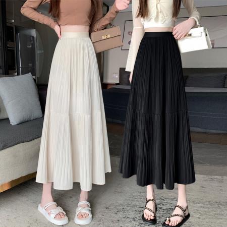 RM33064#新款半身裙显高显瘦百褶裙大摆裙伞裙A字裙长裙子