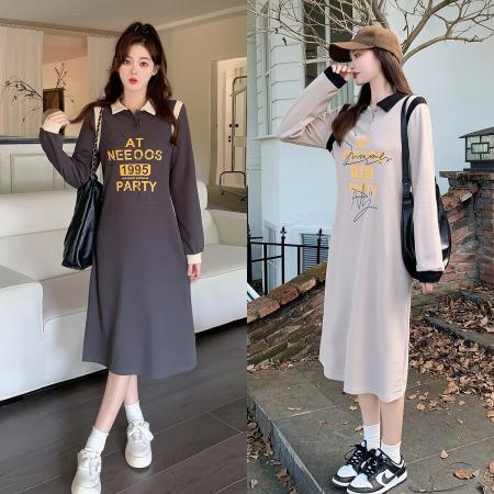 RM33083#大码女装 新款微胖妹妹韩版时尚减龄遮肉显瘦连衣裙