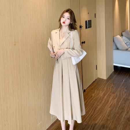 RM33180#新款设计感吊带连衣裙套装女百搭小西服两件套