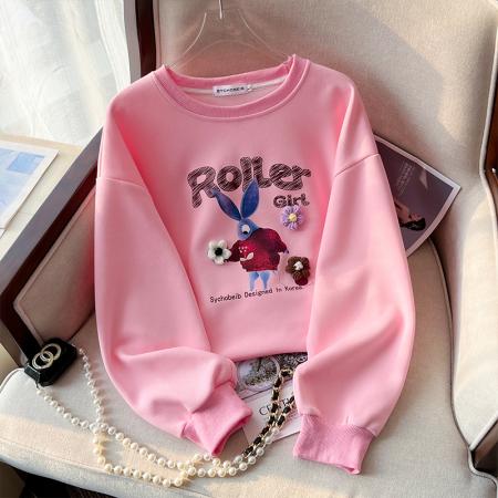 RM33206#新款韩版设计感可爱小花洋气卫衣女休闲百搭宽松